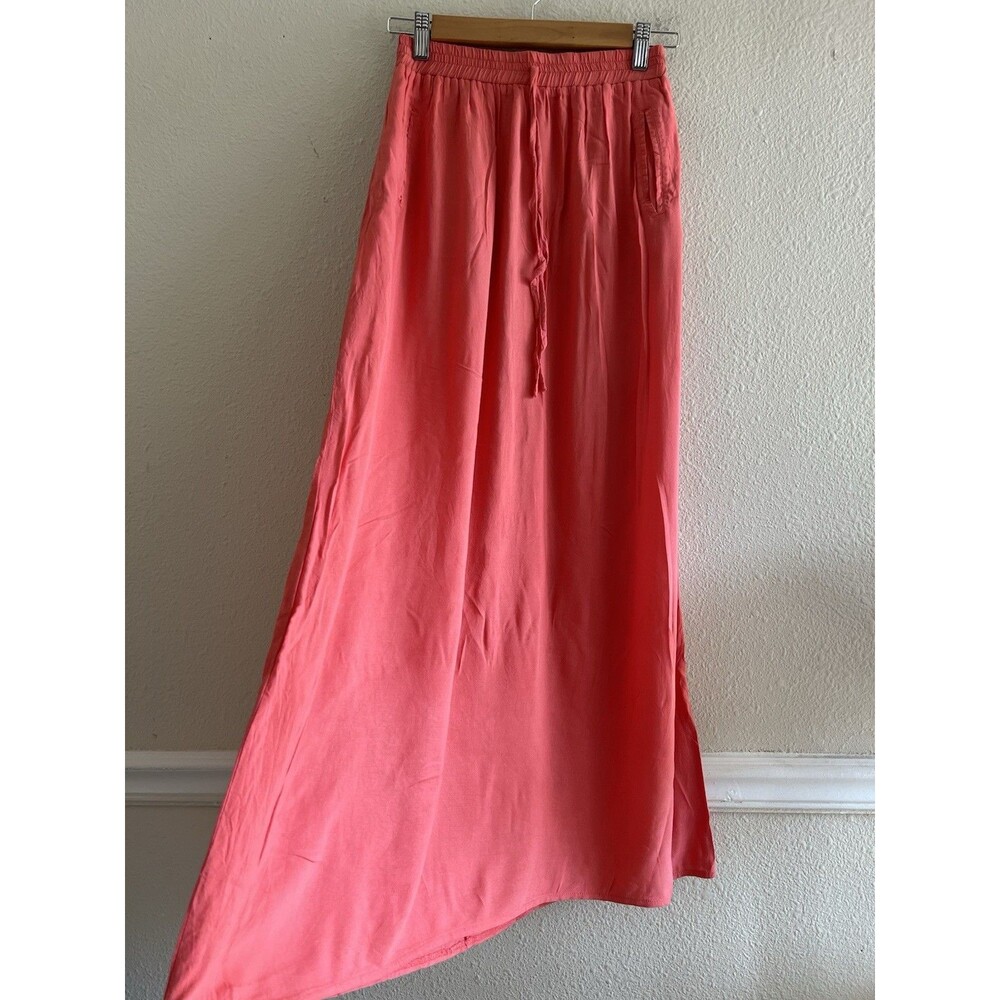 That’s It Orange Peach Maxi Skirt Size Small Boho Festival Cottagecore